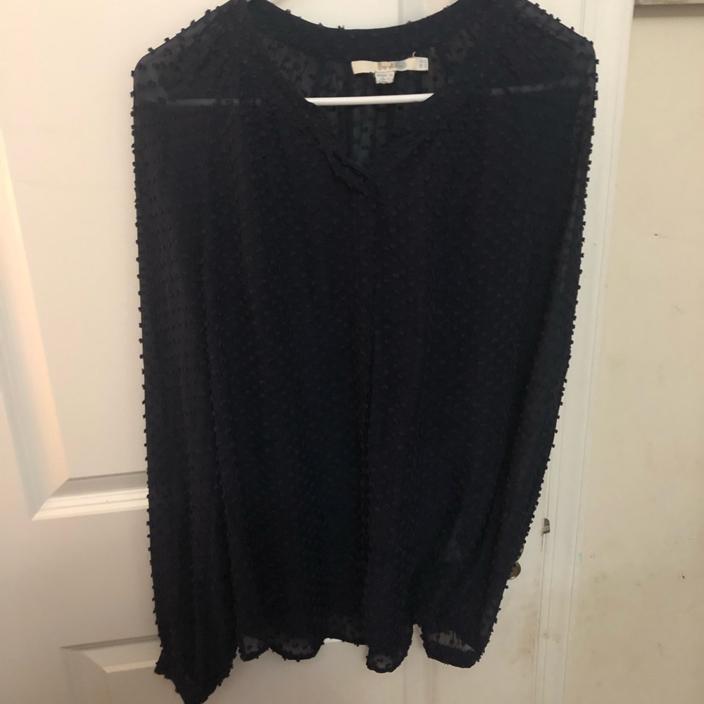 Boden Black Sheer Blouse